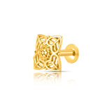 Floral Square 18K Diamond Cut Filigree Gold Nose Design For Women
