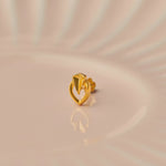 Leaf Within Gold Nose Pin – Simple 18K Nose Pin Gold Design for Women