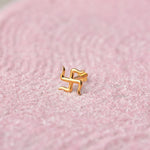 Swastik Serenity Gold Nose Pin – Simple 18K Nose Pin Gold Design for Women