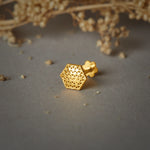 Hexa Lattice -- 18K Hexa Shaped Nose Pin Gold