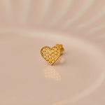 Heart Embrace Gold Nose Pin ??Simple 18K Nose Pin Gold Design for Women