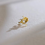 Royal Branch Tree Design Inspired Diamond And Gold Nose Pin For Women