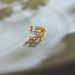 Diamond Swastik design 18K gold nose pin