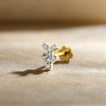Comet Cluster Diamond And Gold Nose Pin For Women