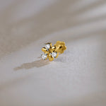 Petal Trio Small Flower Inspired Diamond Nose Pin Gold Design For Women Online