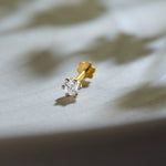 Queen Spark Single Solitaire Diamond Nose Pin Design From Kerala In Gold