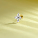 Diamond Compass Diamond Nose Pin Gold For Women