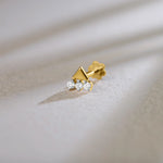 Apex Cascade Triangle Shaped with 3 diamond And Gold Nose Pin Online