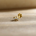 Crown Gleam Small Crown Inspired Nose Pin Gold Diamond Design