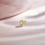 Solar Halo Sun Inspired Diamond And Gold Nose Pin For Women