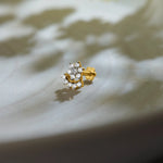 Vintage Cascade Diamond Nose Pin Design From Kerala In Gold