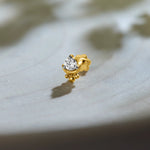 Moonlight Charm Moon Inspired Gold Nose Pin With Diamond For Women