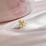 Meadew Flutter Butterfly Inspired Gold Diamond Nose Pin Online