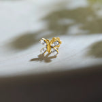 Meadew Wings Butterfly Inspired Gold Diamond Nose Pin