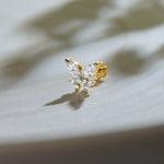 Forest Flicker Nose Pin Gold and Diamond Online