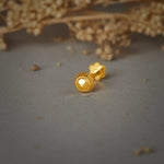Radiant Dome Gold Nose Pin Simple 18K Nose Pin Gold Design for Women