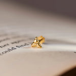 Trinity Bloom Gold Nose Pin – Simple 18K Nose Pin Gold Design for Women
