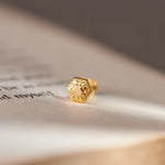Hexa Crest Gold Nose Pin – Simple 18K Nose Pin Gold Design for Women