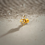 Asymmetry Grace 18K Coloured Stone Gold Nose Pin For Women
