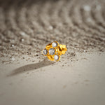 Emerald Bloom 18K Coloured Stone Gold Nose Pin For Females