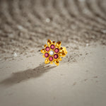 Midnight Bloom 18K Starburst-Inspired Stone Gold Nose Pin Design Online