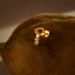 Trishul Stone 18K Gold Nose Pin For Women Online