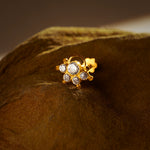 Halo Cluster 18K Diamond Inspired Stone Gold Nose Pin For Women