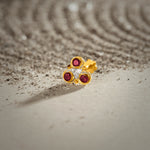 Ruby Tribe 18K Triangle Design Of Stone Gold Nose Pin