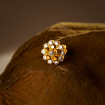 Midnight Cluster 18K Stone Gold Nose Pin Design For Female