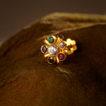 Diamond Radiance 18K Diamond Inspired Star Looking Stone Gold Nose Pin Design