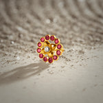 Circle Shine 18K Diamond-Inspired Gold Nose Pin Design For Women