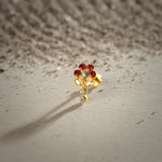 Night Bloom 18K Nose Pin Gold With Diamond Inspired Stone Design