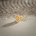 Radiant Wheel 18K Wheel Shape Inspired Stone Gold Nose Pin For Women