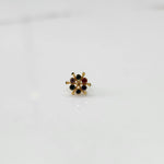 Radiant Spokes 18K Wheel-Shaped Inspired Stone Gold Nose Pin For Women