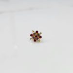 Stone gold nose pin with multicolor stones variation on white background