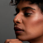Divine Trident Gold Nose Pin – Simple 18K Nose Pin Gold Design for Women