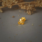 Twisted Trinity -- 18K Small Nose Pin With 3 Leafs Gold Design