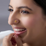 Ornate Hexa Gold Nose Pin – Simple 18K Nose Pin Gold Design for Women