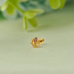 Garnet Corona Gold Nose Pin – Simple 18K Nose Pin Gold Design for Women
