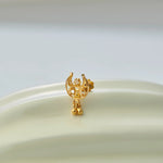 Celestial Embrace 18K Handmade Women's Gold Nose Pin Design