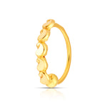 Gold Heart Row gold nose ring in 18K gold with elegant heart pattern design, perfect jewelry for heart-shaped face
