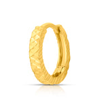 Twist Mosaic gold nose pin in 18K angled view showing detailed geometric mosaic texture and hoop design