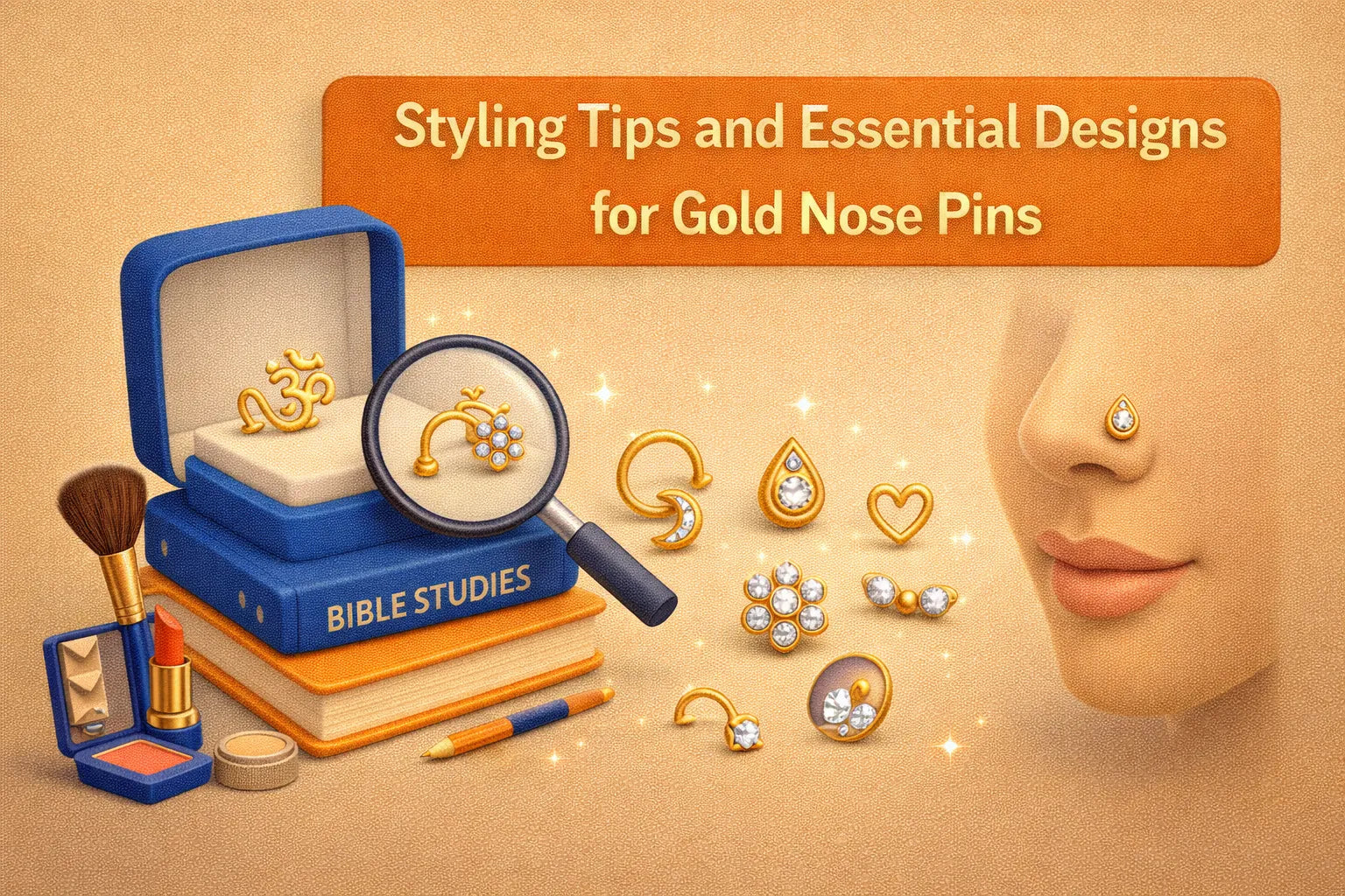 Image shown is Styling Tips and Essential Designs for Gold Nose Pins