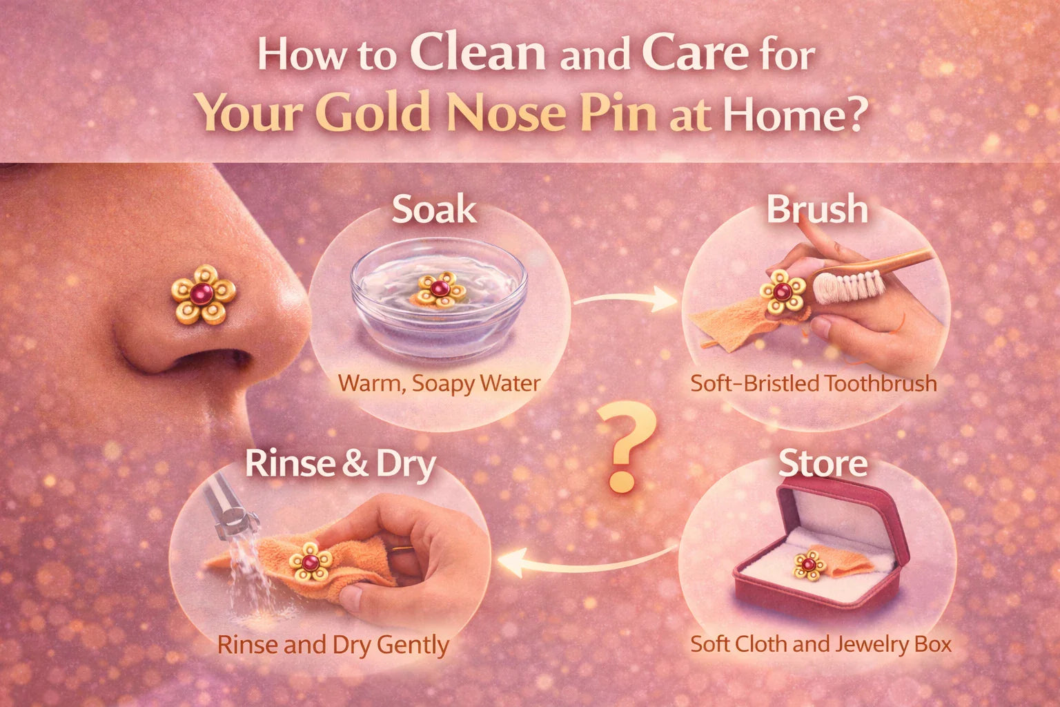How to Clean and Care for Your Gold Nose Pin at Home