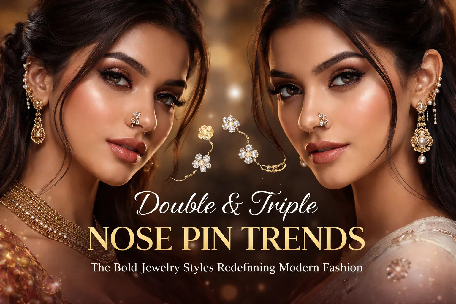 Image shown Double and Triple Nose Pin Trends
