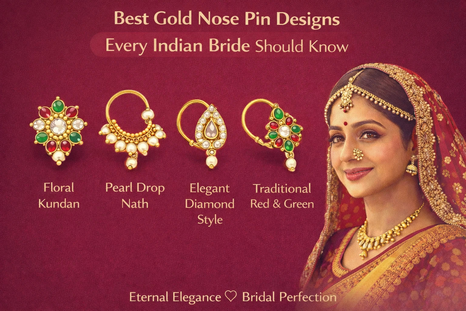 Image Shown Best Gold Nose Pin Designs Every Indian Bride Should Know
