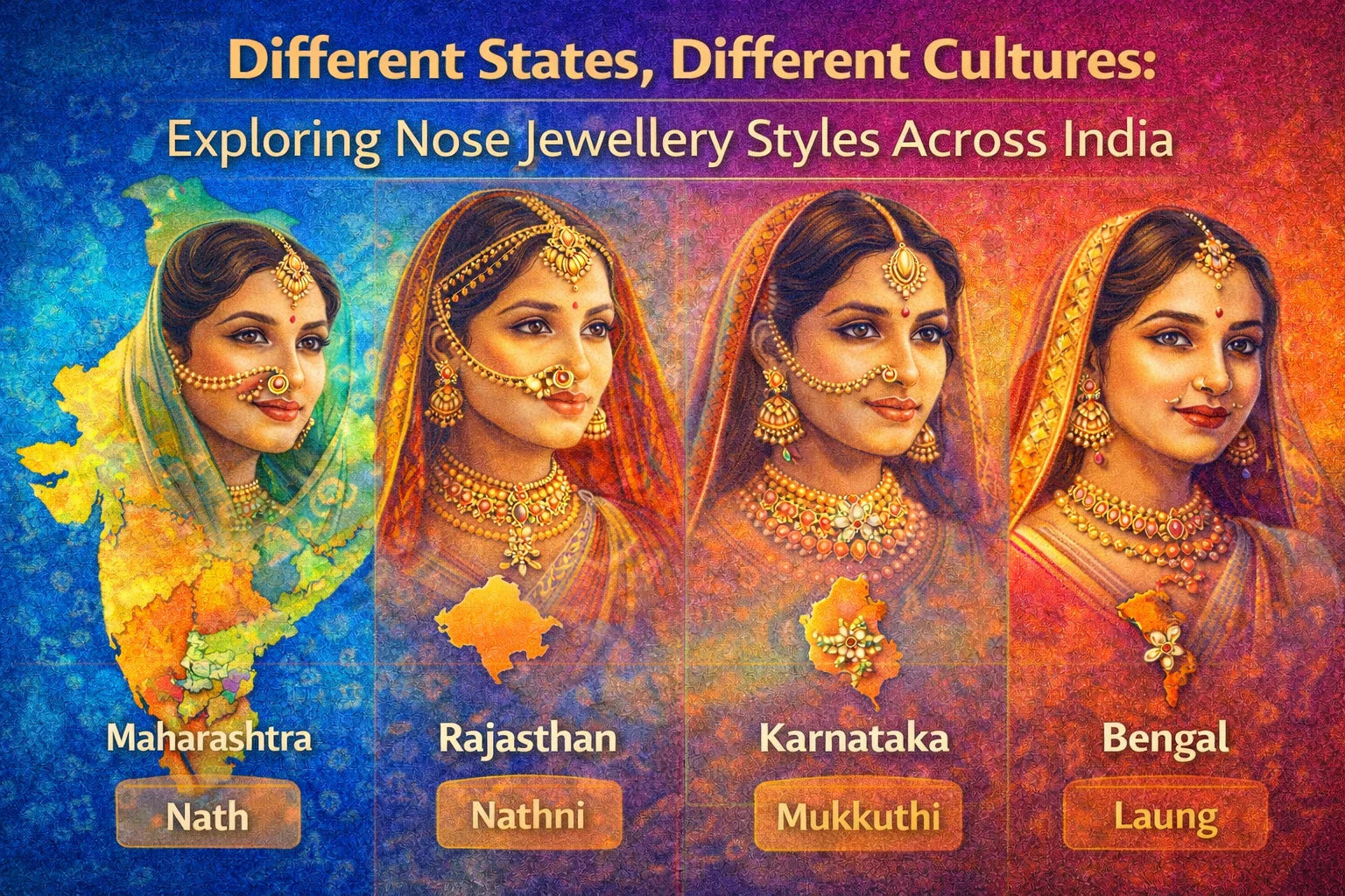 image shown Different States, Different Cultures: Exploring Nose Jewellery Styles Across India