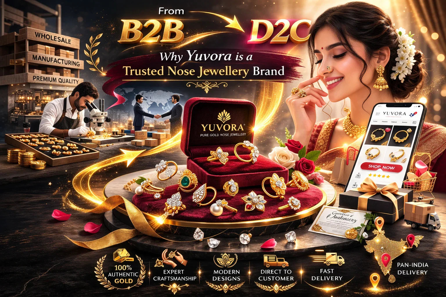 From B2B to D2C: Why Yuvora is the Trusted Nose Jewellery Expert