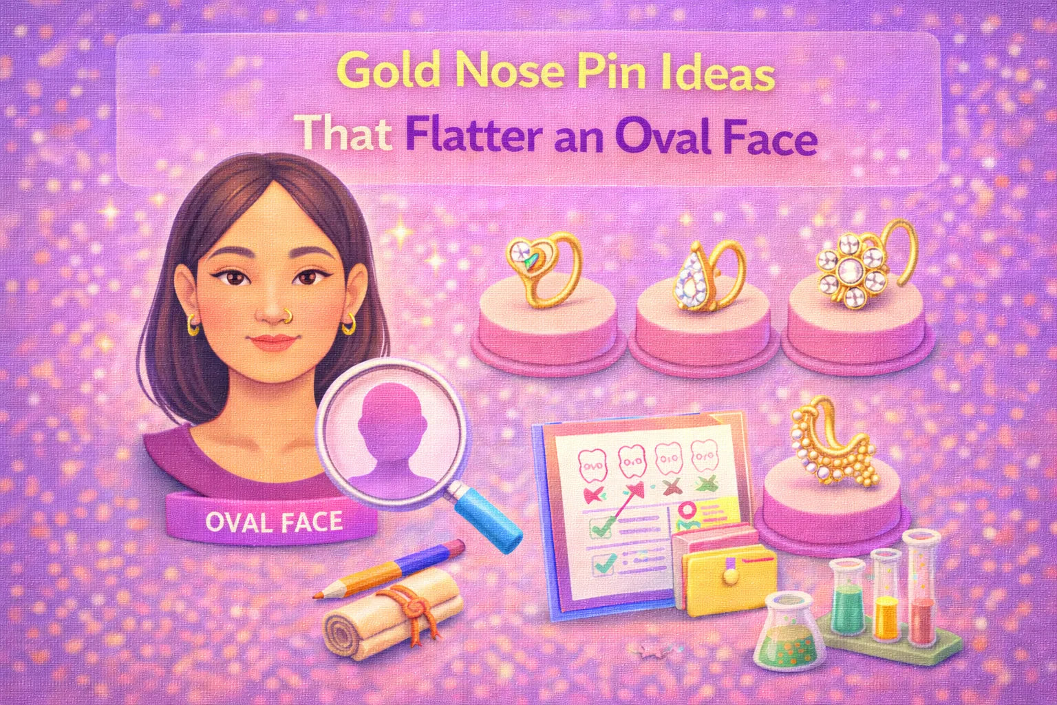Image shown is Gold Nose Pin Ideas That Flatter an Oval Face