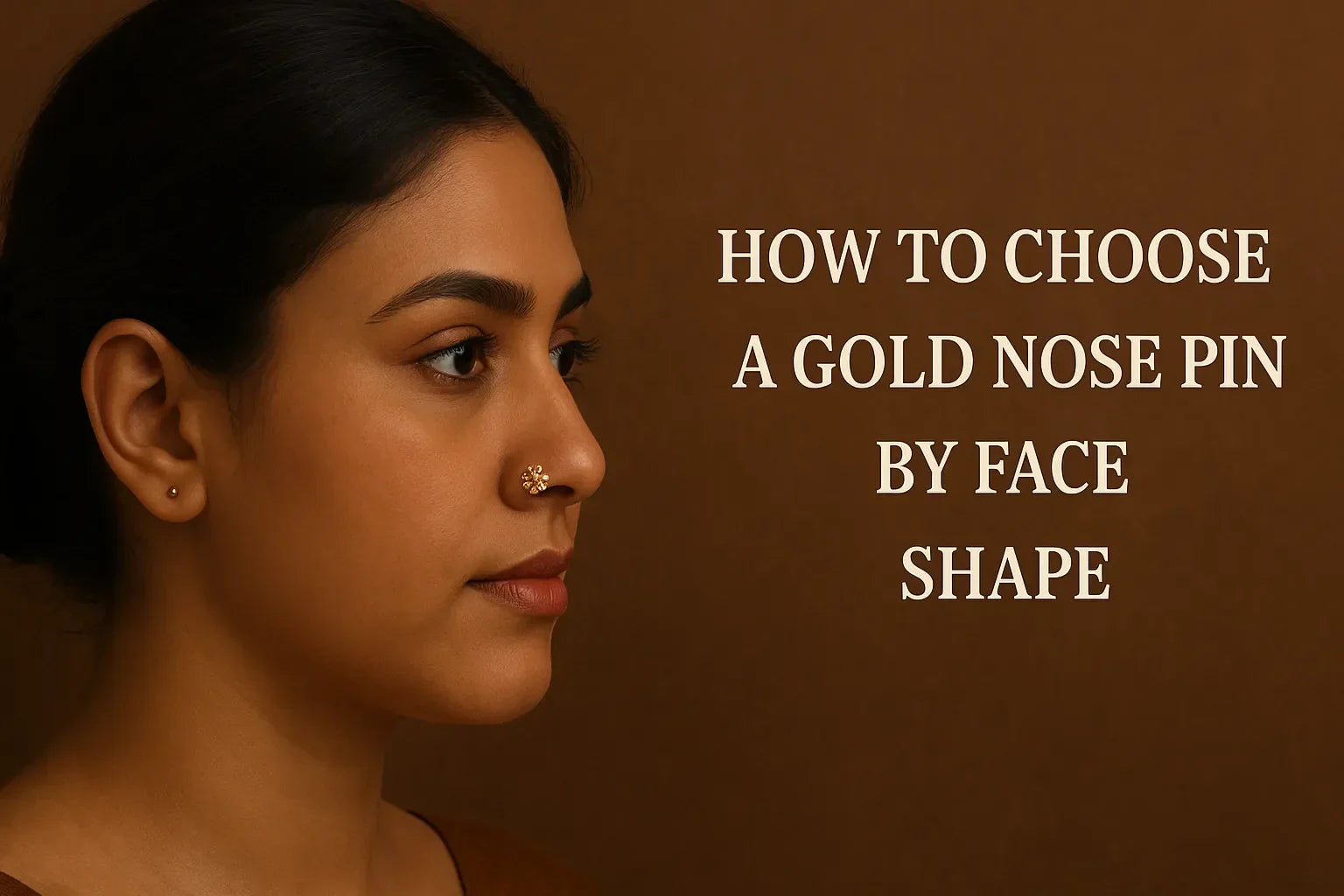 Image shown How to Choose a Gold Nose Pin by Face Shape